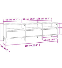 TV-Schrank Betongrau 150x30x44,5 cm Holzwerkstoff