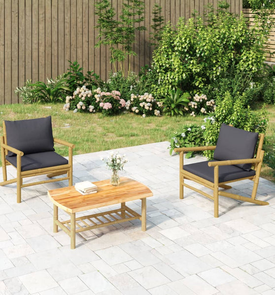 Garten-Couchtisch 90x55x37 cm Bambus