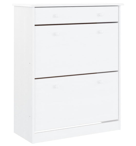 Schuhschrank ALTA Weiß 77x35x96 cm Massivholz Kiefer