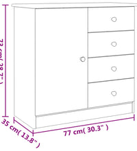 Sideboard ALTA 77x35x73 cm Massivholz Kiefer