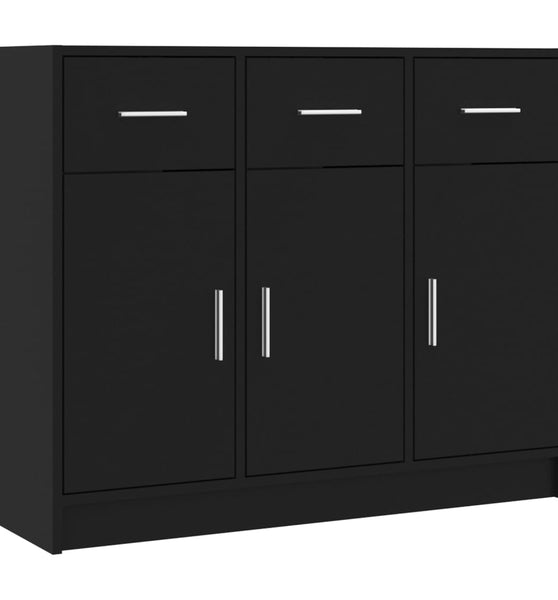 Sideboard Schwarz 91x28x75 cm Holzwerkstoff