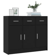 Sideboard Schwarz 91x28x75 cm Holzwerkstoff