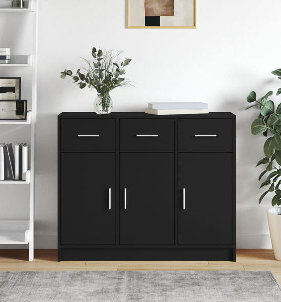 Sideboard Schwarz 91x28x75 cm Holzwerkstoff