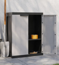 Gartenschrank Grau und Schwarz 65x37x85 cm PP