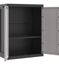 Gartenschrank Grau und Schwarz 65x37x85 cm PP