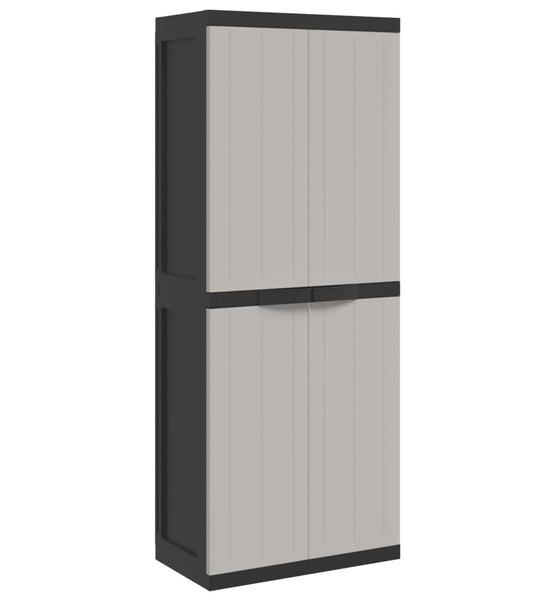 Gartenschrank Grau und Schwarz 65x37x165 cm PP