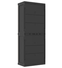 Gartenschrank Grau und Schwarz 65x37x165 cm PP