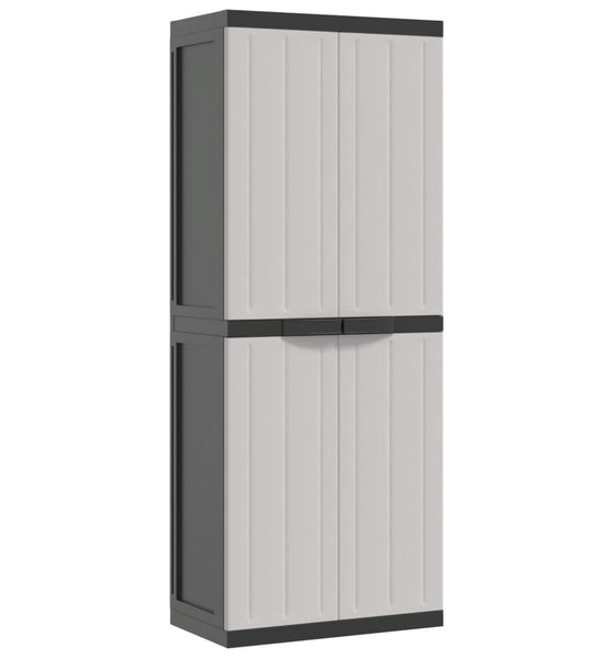 Gartenschrank Grau und Schwarz 65x37x165 cm PP