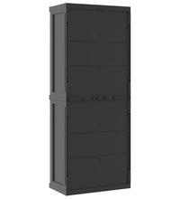 Gartenschrank Grau und Schwarz 65x37x165 cm PP