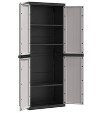 Gartenschrank Grau und Schwarz 65x37x165 cm PP