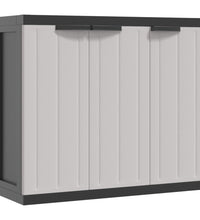 Gartenschrank Grau und Schwarz 97x37x85 cm PP