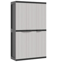 Gartenschrank Grau und Schwarz 97x37x165 cm PP