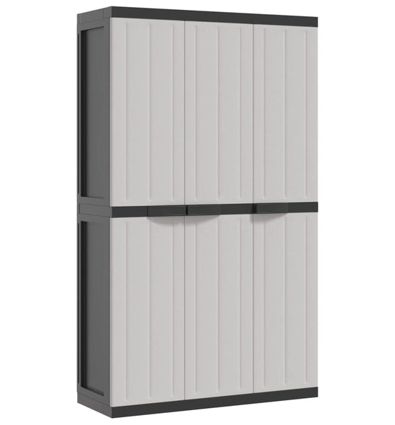 Gartenschrank Grau und Schwarz 97x37x165 cm PP