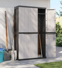 Gartenschrank Grau und Schwarz 97x37x165 cm PP