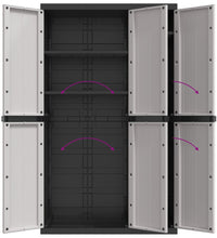 Gartenschrank Grau und Schwarz 97x37x165 cm PP