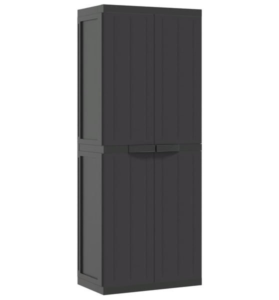 Gartenschrank Schwarz 65x37x165 cm PP