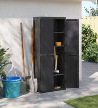 Gartenschrank Schwarz 65x37x165 cm PP