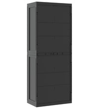 Gartenschrank Schwarz 65x37x165 cm PP