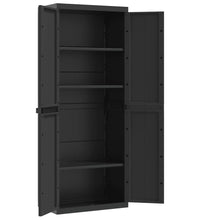 Gartenschrank Schwarz 65x37x165 cm PP