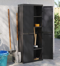 Gartenschrank Schwarz 65x37x165 cm PP