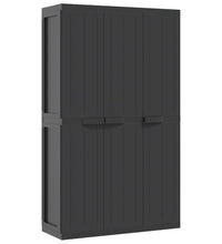 Gartenschrank Schwarz 97x37x165 cm PP