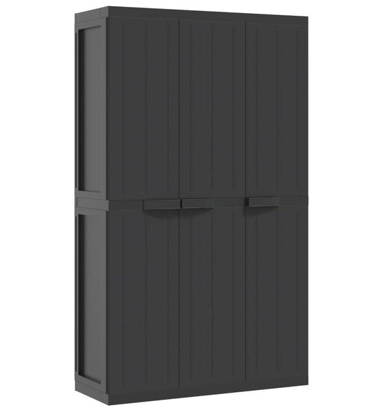 Gartenschrank Schwarz 97x37x165 cm PP