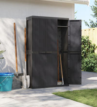 Gartenschrank Schwarz 97x37x165 cm PP