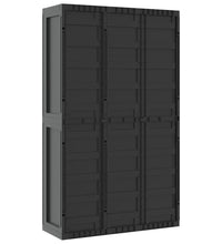 Gartenschrank Schwarz 97x37x165 cm PP