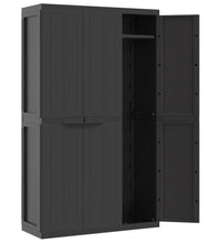 Gartenschrank Schwarz 97x37x165 cm PP