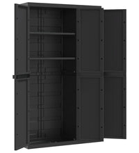 Gartenschrank Schwarz 97x37x165 cm PP