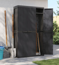 Gartenschrank Schwarz 97x37x165 cm PP