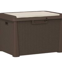 Gartentruhe mit Sitzkissen Braun 125 L PP