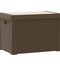 Gartentruhe mit Sitzkissen Braun 125 L PP