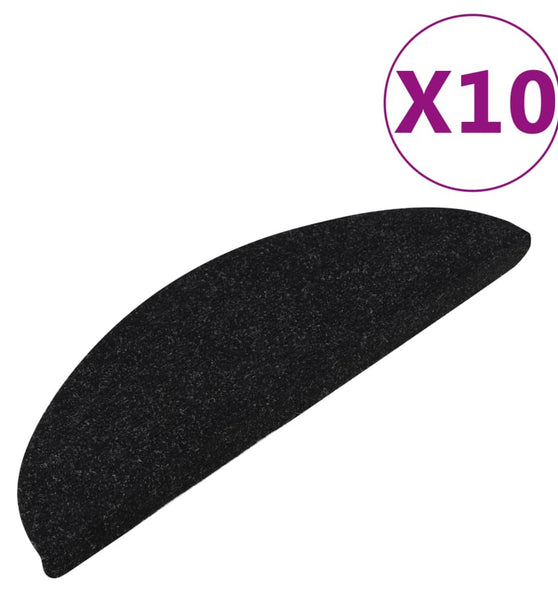 Stufenmatten Selbstklebend 10 Stk. Schwarz 65x22,5x3,5 cm