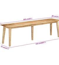 Sitzbank 160x40x45 cm Massivholz Mango