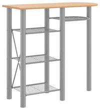 3-tlg. Bar-Set Grau und Braun Holzwerkstoff und Eisen