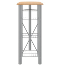 3-tlg. Bar-Set Grau und Braun Holzwerkstoff und Eisen