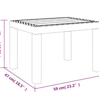 Gartentisch Weiß 59x47x40 cm PP