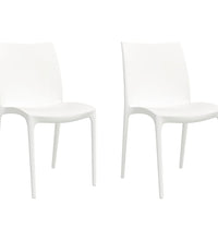 Gartenstühle 2 Stk. Weiß 50x46x80 cm Polypropylen