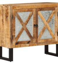 Sideboard 80x30x71 cm Massives Raues Mangoholz und Metall