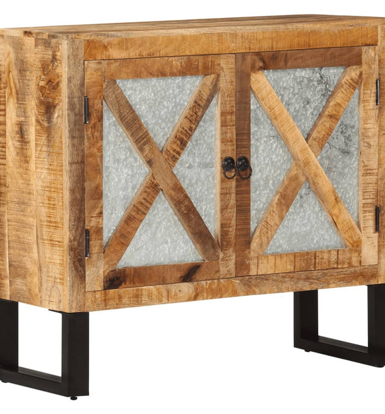 Sideboard 80x30x71 cm Massives Raues Mangoholz und Metall