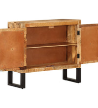 Sideboard 80x30x71 cm Massives Raues Mangoholz und Metall