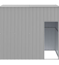 Hundehütte mit Dach Hellgrau 214x153x181 cm Verzinkter Stahl