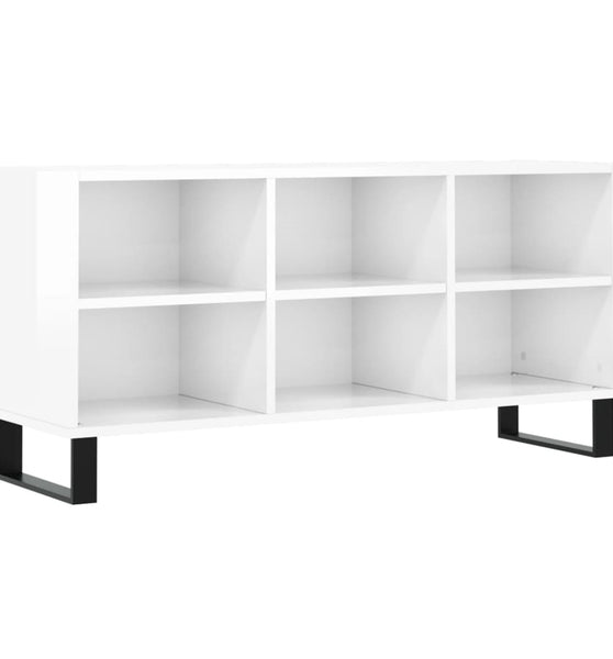 TV-Schrank Hochglanz-Weiß 103,5x30x50 cm Holzwerkstoff