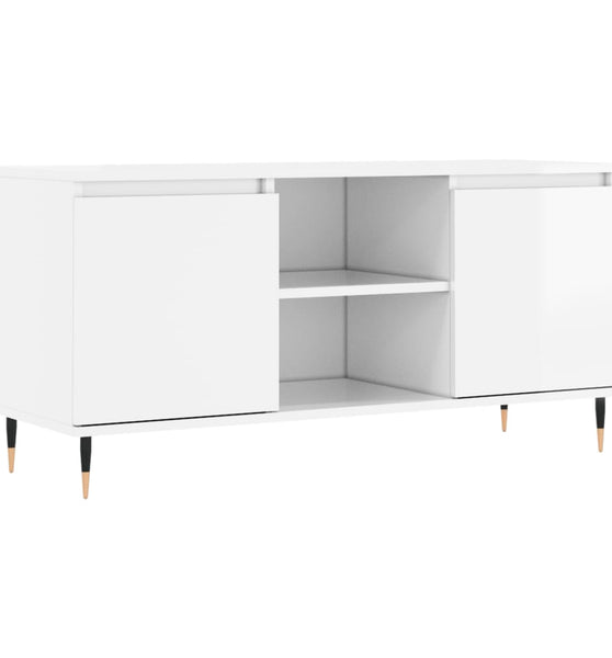 TV-Schrank Hochglanz-Weiß 104x35x50 cm Holzwerkstoff