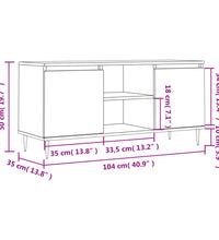 TV-Schrank Betongrau 104x35x50 cm Holzwerkstoff