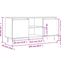 TV-Schrank Weiß 104x35x50 cm Holzwerkstoff