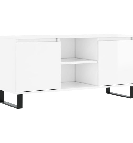 TV-Schrank Hochglanz-Weiß 104x35x50 cm Holzwerkstoff