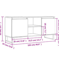 TV-Schrank Betongrau 104x35x50 cm Holzwerkstoff