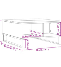 Couchtisch Weiß 60x60x30 cm Holzwerkstoff